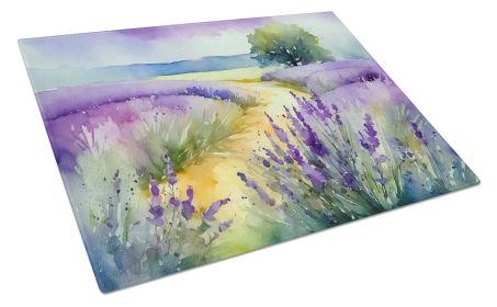 NEW Lavender in Watercolor Glass Cutting Board Decorative Tempered Glass Kitchen Cutting and Serving Board Large Size Chopping Board