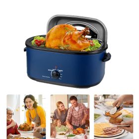 Turkey Roaster with Visible and Self-Basting Lid for Household (Color: Navy Blue, Capacity: 22 Quart)