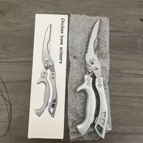 "Heavy-Duty Detachable Kitchen Shears - German Stainless Steel Multi-Purpose Scissors for Meat/Fish/Fruits" (Material: 430 stainless  steel,plastic handie)